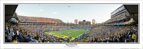 Super Bowl XXX (Tempe 1996) Dallas Cowboys vs. Pittsburgh Steelers Panoramic Poster Print - Everlasting Images