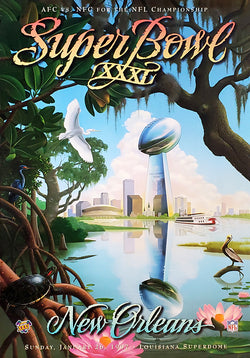 Super Bowl XXXI (New Orleans 1997) Official NFL Football 24x36 Event Poster - NFL