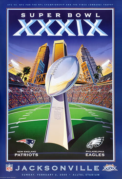 NEW ENGLAND PATRIOTS 6-TIME SUPER BOWL CHAMPIONSHIP BANNERS 19”x13” POSTER