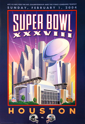 New England Patriots Super Bowl XXXVIII (2004 vs. Panthers) Champions  Poster - Action Images – Sports Poster Warehouse