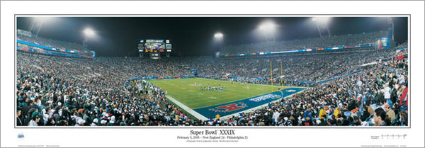 Super Bowl XXXIX (New England Patriots 24, Eagles 21) Panoramic Poster Print - Everlasting Images 2005