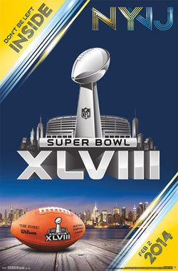 Super Bowl XLVIII (New York/New Jersey 2014) Official NFL Event Theme Art Poster