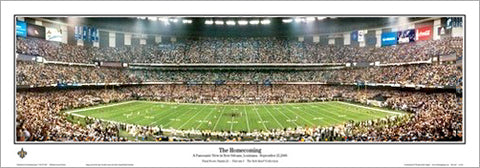 Louisiana Superdome "The Homecoming" New Orleans Saints Panoramic Poster Print - Everlasting Images