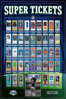 Super Tickets XLIII (42 Years of Super Bowl History) - Action Images