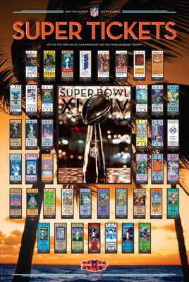 Super Tickets XLIV (43 Years of Super Bowl History) - Action Images 2010