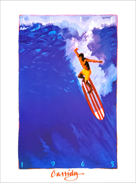 Surfing "1965" Retro Art Poster Print by Michael Cassidy - Front Line
