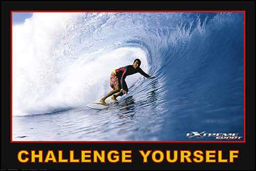 Surfing "Challenge Yourself" Motivational Action Poster - Eurographics