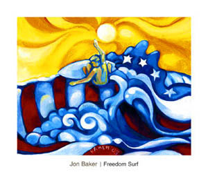 Surfing "Freedom Surf" (by Jon Baker) - Surfing Artists International