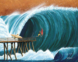 Surfing "Pier Pressure" (Rick Romano) - Surfing Artists Int'l