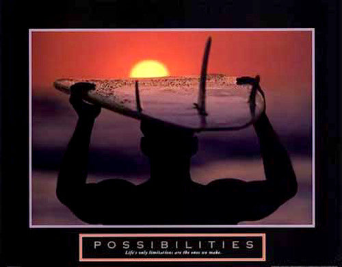 Surfing "Possibilities" Motivational Inspirational 22x28 Wall Poster - Front Line