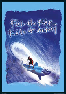 "Feel the Fear" (Surfing on a Shark) - GB Posters 2004