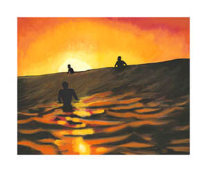 "Sunset Session" (Phil DeAngelo) - Surfing Artists Int'l