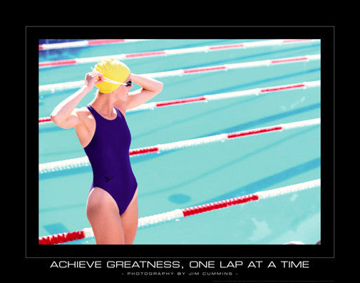 Swimming "Achieve Greatness" Motivational Poster - SportsPosterWarehouse.com
