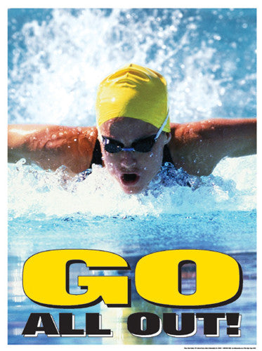 Swimming "Go All Out" Motivational Poster - Fitnus Corp.