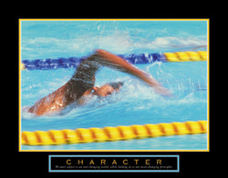 Swimming "Character" Motivational Poster - Front Line