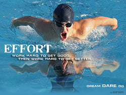 Swimming "Effort" Motivational Inspirational Poster - Jaguar Inc.