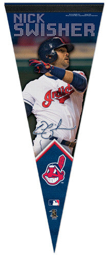 Nick Swisher "Signature" Cleveland Indians Premium Felt Collector's Pennant - Wincraft 2013