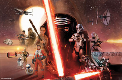 Star Wars Episode VII The Force Awakens "Darkness & Light" Poster - Trends 2015