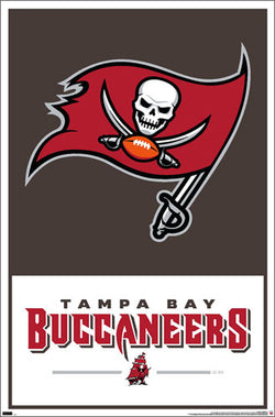 Tampa Bay Buccaneers Official NFL Football Team Logo and Wordmark Poster - Costacos Sports