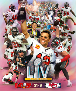 Tampa Bay Buccaneers "LV Glory" Super Bowl LV (2021) Champions Premium Art Collage Poster - Wishum Gregory
