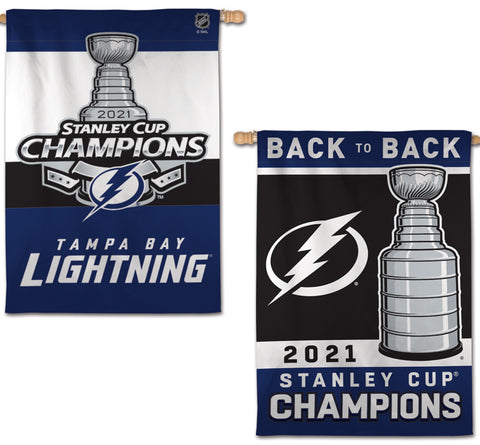 Tampa Bay Lightning 2021 NHL Stanley Cup Champions Commemorative Banner Flag (28x40 2-Sided)
