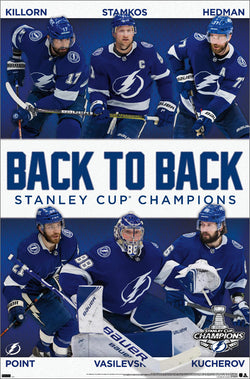 Tampa Bay Lightning "Back-to-Back" 2021 Stanley Cup Champions Commemorative Poster - Trends Int'l.