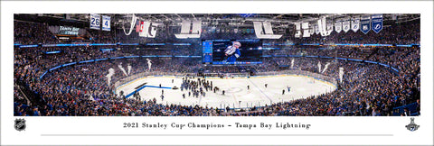 Tampa Bay Lightning "Celebration On Ice" 2021 Stanley Cup Champions Panoramic Poster Print - Blakeway