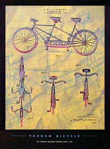 "Tandem Bicycle Patent Art" - Patent Poster Co. 2000