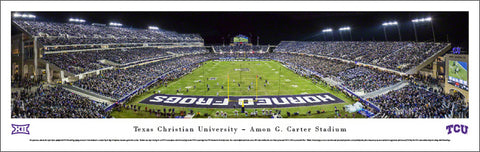 TCU Horned Frogs Football Carter Stadium Game Night Panoramic Poster Print - Blakeway 2014