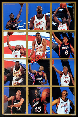 Team USA Basketball 1996 Olympics Dream Team Official Poster - Costacos Brothers