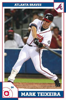 Mark Teixeira "Slugger" Atlanta Braves MLB Baseball Action Poster - Costacos 2008