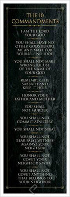 The Ten Commandments (G-d's Laws) - Eurographics Inc. – Sports Poster ...