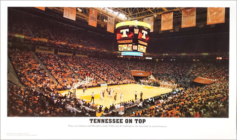 Tennessee Vols Basketball "Tennessee On Top" Thompson-Boling Arena Game Night Panoramic Poster - Sofa Galleria