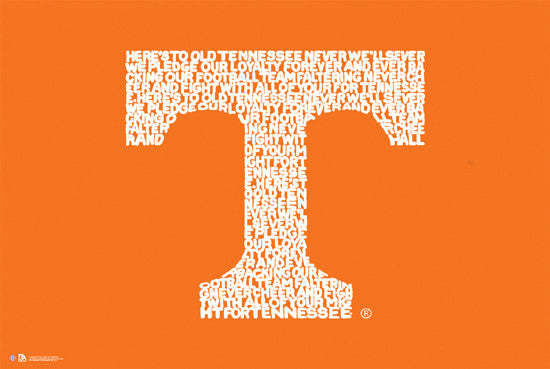 Tennessee Vols "Down the Field" Fight Song Logo Poster