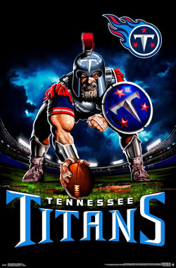Tennessee Titans "Ferocious Football" NFL Theme Art Poster - Liquid Blue/Trends Int'l.