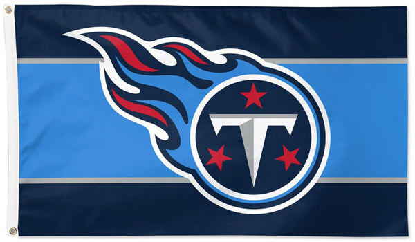 Tennessee Titans Horizontal-Stripe-Style Official NFL Football 3'x5' Deluxe-Edition Flag - Wincraft Inc.