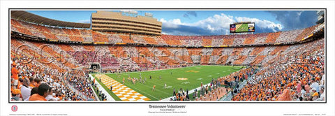 Tennessee Vols Football "Gameday Checkers" Neyland Stadium Panoramic Poster Print - Everlasting (TN-387)