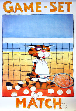Tennis "Game Set Match" (Alex the Cat) Poster - Verkerke 1999
