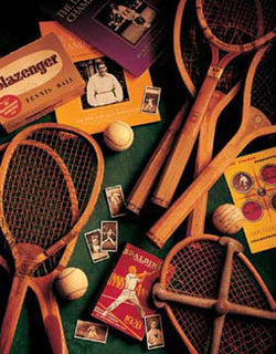 Vintage Tennis Memorabilia Collage "Tennis Memories" Poster Print by Michael Harrison