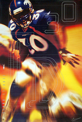 Terrell Davis "TD 30" Denver Broncos NFL Action Poster - Nike 1997