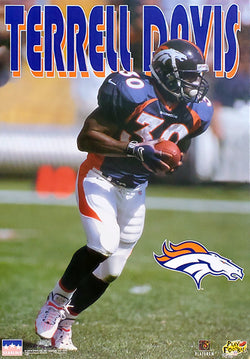 Terrell Davis "Action" Denver Broncos NFL Football Poster - Starline 1997