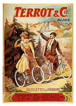 Vintage Cycling Terrot and Co. "Bicyclettes de Tourisme" (c.1906) Poster Reprint - Clouets