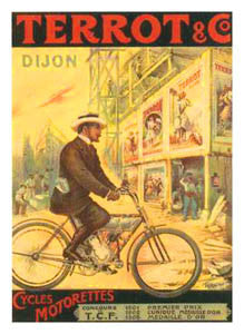 Terrot and Company Vintage Motorized Bicycle Poster