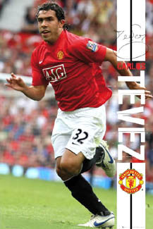 Carlos Tevez "Signature Action" Manchester United Soccer Action Poster - GB Posters 2007