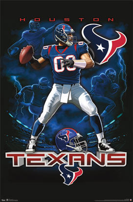 Houston Texans "On Fire" NFL Theme Art Poster - Costacos Sports