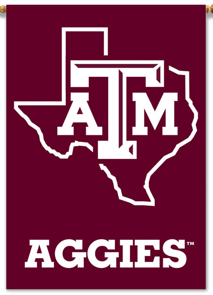 Texas A&M Aggies State-Outline-Style Official 28x40 NCAA Premium Team Banner - BSI Products
