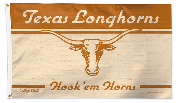 University of Texas Longhorns "Hook'em" Retro 1960s-Style College Vault Collection NCAA Deluxe-Edition 3'x5' Flag