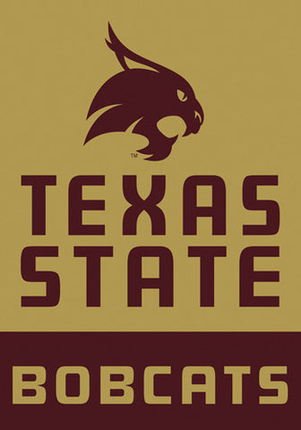 Texas State Bobcats "Gold" Official 28x40 NCAA Premium Team Banner - BSI Products