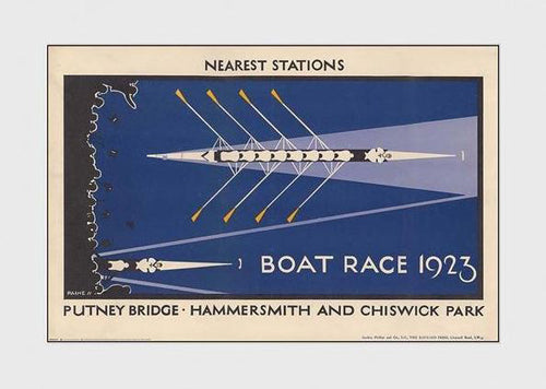 The Boat Race Rowing on the Thames Classic 1923 London Tube Poster Reprint - Transport London (UK)