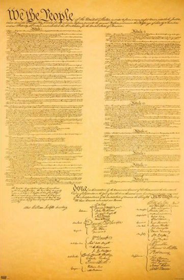 The United States Constitution (1787) Decorative 22x34 Wall Poster - Trends International